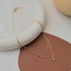 Collar de acero de titanio con un solo diamante, estilo francés, ligero, de lujo, con ondas de agua de doble capa y superbrillante, para mujer, estilo frío, de alta calidad, cadena de clavícula.