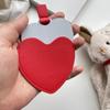 Espelho de maquiagem caseiro Red Love Espelho de maquiagem portátil portátil Love Espelho de vestir Aço inoxidável Espelho pequeno resistente a quedas Logotipo impresso