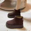Botas Cortas Cálidas de Borrego Grueso con Suela Gruesa, de Moda Casual Versátil de Caña Baja, con Cierre Trasero, Invierno 2026, Botas de Moda para Mujer