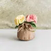 Bolsa de la Suerte Tejida a Crochet Hecha a Mano Transfronteriza Plantas Pequeñas en Maceta Muebles para el Hogar Decoración de Rosa Tejida de Lana Plantas en Maceta Flor Simulada