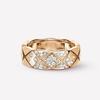Anel Clássico Estilo Chanel Xadrez de Diamantes Banhado a Ouro para Mulheres Ouro Rosa Platina Anel de Diamantes para Casal Homens