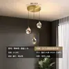 Luminária Pendente de Restaurante de Luxo Leve Minimalista Moderna Cristal Designer Novo Modelo 2025 Mesa de Jantar Balcão de Bar Luminária Popular Luz Branca