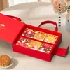 Caja de regalo estilo caja de mano estilo caja para el Festival del Medio Otoño, caja de embalaje de mooncake de una sola capa de 6/8 piezas, para regalo de vacaciones, caja vacía al por mayor en stock