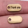 18X10Mm 0.9g Joia Artesanal Retro Material Letras Inglesas Placa com Palavra Thank You Pingente