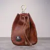 Nuevo Estilo Creativo Monedero Estilo Japonés para Mujer, Bolso de la Suerte Vintage Hecho a Mano en Cuero Curtido Vegetal Lavado de Color, Tendencia al por Mayor