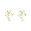 Pendientes de clip de oreja de línea cuadrada para mujer, de plata de ley S925 con incrustaciones de diamantes y circonitas, de alta gama, sencillos y modernos.