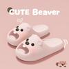 Pantufas Castorzinho Femininas Fofas Verão Interior Casa Banheiro Antiderrapante Desenho Animado Sandálias Eva Femininas Verão Exterior