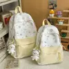 Mochila para Secundaria y Preparatoria, Estilo Coreano, Ligera, Fresca y Sencilla, Gran Capacidad, Estampado de Niña Linda, Estilo Académico, Mochila de Doble Hombro