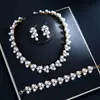 Set de joyería de lujo transfronterizo europeo y americano: conjunto de dos piezas de collar y pendientes, accesorios nupciales de boda, conjunto para vestido, pendientes para mujer al por mayor