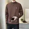 Moletom Casual Engrossado para Primavera e Outono para Homens 2025 Novo Tecido Solto de Fibra de Poliéster Atacado Manga Longa