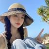 Chapéu de palha artesanal coreano feminino estilo japonês chapéu de guarda-sol fresco primavera verão viagem protetor solar chapéu doce estilo mori all-match