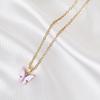 Collar con Colgante de Gota de Agua de Zircón para Mujer Verano Lujo Ligero Diseño Nicho Geométrico Cadena Clavícula Acero Titanio Nuevo Estilo 2024
