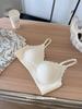 Ropa Interior Seamless Duo Duo Trufa para Mujeres con Pecho Pequeño, Recogida de Senos Secundarios, Anticaída, Sin Varillas, Copa Fija de Encaje Puff