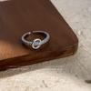 Anel de zircão circular de luxo leve de alta qualidade feminino japonês e coreano nicho temperamento dedo indicador anel de moda simples estilo frio