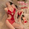 Lencería sexy de noche de amor, mono sexy, disfraz navideño, juego de rol, pasión caliente, uniforme de tres puntos para mujer 5879