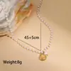 Collar Popular Transfronterizo Estilo Ins de Perlas Barrocas para Mujer, Acero Inoxidable Personalizado Creativo Irregular Accesorio de Collar para Mujer