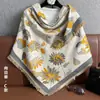 Lenço Xale Elegante Quadrado Jacquard Outono Novo Estilo Coreano Capa de Pescoço Xale Falso Caxemira Lenço de Roupa Feminina