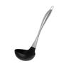 Utensílios de Cozinha Espátula de Aço Inoxidável 430 com Cabo Oco, Espátula de Cozinha Espessada de Silicone Antiaderente, Preta, para Uso Doméstico