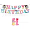 Bandeirola de Bandeira Letreiro Feliz Aniversário Desenho Pronto Bandeira de Puxar Decoração Temática para Festa de Aniversário Infantil Suprimentos Fabricante