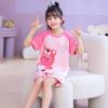 Pijama de Verano para Niños, Algodón Peinado de Manga Corta, Tallas Mediana y Grande para Niñas, Niños Pequeños, Adolescentes, Conjunto de Ropa para Casa