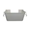 Cesta de Armazenamento de Ferro Galvanizado com Duas Alças Metálicas, Cesta Tote para Escritório, Cesta de Armazenamento, Caixa de Armazenamento