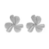 Pendientes Colgantes de Flor de Tres Pétalos de Metal Estilo Frío Exagerado Personalidad Pendientes de Flor Diseño Retro Europeo y Americano Transfronterizos Mujer