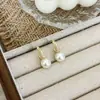 Pendientes de Perla con Diamantes Completos en Forma de C Estilo Coreano con Agujas de Plata S925, Pendientes Versátiles de Lujo Ligero de Alta Gama, Exquisitos Accesorios para Orejas de Viajero
