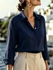 Camisas y camisetas para mujer de talla grande para primavera y verano, color liso, ligeramente elásticas, mangas de longitud media, elegantes, adecuadas para ir al trabajo, casuales, versátiles, al por mayor