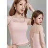 Camisola de verano sin costuras de seda helada con espalda descubierta y tiras cruzadas para mujer con almohadillas en el pecho, corte ajustado, copa gruesa, adecuada para usar tanto por dentro como por fuera
