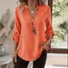 Novedad Otoño e Invierno 2025 Estilo Europeo y Americano Sitio Independiente Aliexpress Amazon Camiseta de Manga Corta con Botones y Cuello en V para Mujer