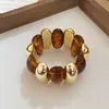 Pulseira Europeia e Americana Transfronteiriça de Pérolas com Contas Acrílicas, Pulseira de Estilo Étnico Retrô, Luxo Leve, Fashion, Joia de Mão Simples e Versátil