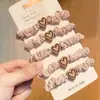 Cor Café com Leite Coração Intestino Delgado Elástico de Cabelo Elástico Alto Corda para Coque Rabo de Cavalo Alto Scrunchie Atacado
