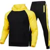 Conjunto de sudadera con capucha para hombre de marca de moda para otoño e invierno con forro polar y mangas raglán, moderno conjunto de sudadera de comercio exterior para Amazon