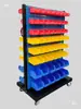 Rack de Parafusos Móvel, Organizador de Ferramentas de Oficina Espesso de Dupla Face, Carrinho de Parafusos, Caixa de Peças, Carrinho, Rack de Parafusos
