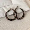 Pendientes de aro de terciopelo con estampado de leopardo estilo Hong Kong retro, que irradian un ambiente sofisticado y elegante, con un diseño único y estiloso.