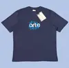 Arte Antwerp Versão de Luxo Estilo de Rua Americano Estampa Retro Camiseta Casual Masculina de Manga Curta Tendência
