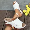 Pantuflas Casuales de Plataforma Gruesa de Talla Grande Transfronterizas para Mujer 2025 Nuevo Estilo Color Sólido Moda Simple Pantuflas de Boca de Pez al Por Mayor