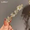 Presilha de cabelo de cristal para penteado de alta qualidade, presilha lateral, nova presilha para franja da Coreia do Sul, presilha bico de pato para mulheres
