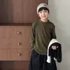 Nueva colección de invierno Tongku 2026 para niños: capa base cálida para niños, top versátil de color liso con cuello alto, estilo moderno
