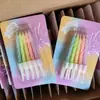 Velas espirais de cor macaron transfronteiriças Amazon toppers de bolo de aniversário suprimentos de decoração para festa infantil