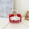 Año Nuevo Año Nuevo Sobres Rojos Infantiles Lazo Perla Portátil Bordado Dibujos Animados Peluche Princesa Niña Bandolera Billetera para Monedas