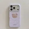 Funda Magnética para Teléfono Oso Lunares Estampado Leopardo Pantalla Completa Linda para Apple 18promax 17Pro/16 Soporte