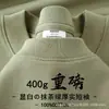 Camiseta Unisex de Algodón Puro Doble Hilo, Color Sólido Pesado, Manga Corta, Cuello Pequeño, 400g, Camiseta Básica, Manga Media, Ropa de Verano