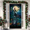 Cubierta de Puerta de Tela Elástica Cubierta de Puerta de Navidad Alegre Transfronteriza Tapiz Fondo de Tela de Regalo de Papá Noel para Fiesta Festiva