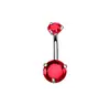 Comercio Electrónico Transfronterizo Anillo para Ombligo de Acero Inoxidable con Circonita Cuatro Garras Tres Garras Rosca Interna Joyería para Piercing de Ombligo Roscado