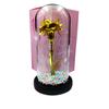 Regalo Día de la Mujer Día del Maestro Decoración Gabinete de Noche Sala de Estar Flor Clavel Simulación Lámina de Oro Cubierta de Vidrio para Madre