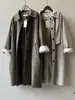 Trench coat casual estilo coreano Beishan Tongshu para mulheres, outono, caimento solto, versátil, comprimento médio, casaco para o dia a dia 80861