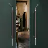 Manija de Puerta de Vidrio de Acero Inoxidable Manija Envainada en Cuero Caja de Hotel Manija de Puerta Doble de Madera Maciza Negra Personalizada
