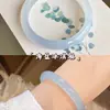 Pulseira de Concubina Imperial Estilo Xiaohongshu, Pulseira Grossa de Vidro Redondo com Transparência Semelhante ao Jade, Acessório Hanfu, Pulseira Antiga Sino para Mulheres