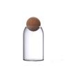 Frasco de vidrio transparente de borosilicato de alta calidad, sellado, para almacenar granos de cocina, esférico, con corcho, para té.